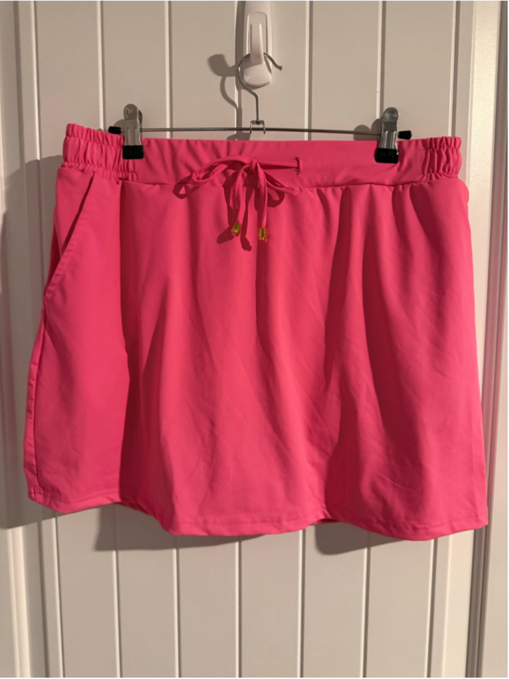 Jess Lea 2XL Tropical Hot Pink Skort Drawstring Waist Pockets